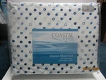 Coastal Life Blue/white Pattern Queen Sheet Set 200 Thread Count 100% Cotton. Fixed Price $48.99.