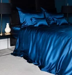 Nwt Gingerlily London 100% Mulberry Silk Solid Queen Flat Sheet Navy. Fixed Price $240.00.