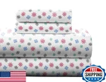 Pointehaven Flannel 170 Gsm King Sheet Set Snow Flakes Multi Ultra-soft Warm. Fixed Price $96.25.