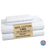 Casa Platino Twin Size Bed Sheets Crisp & Cool Percale Weave 100% Cotton. Fixed Price $54.94.