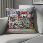 Urban Graffiti Pillow Cover, Street Art Cushion, Colorful Loft Decor,. Fixed Price $38.99.