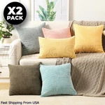 Velvet Cushion Cover 2 Pack Square Throw Waist Sofa Decor. Fixed Price $9.99.