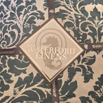 New Waterford Linens Luxury Sheffield Slate Blue Silk Scarf Window Valance. Fixed Price $239.00.