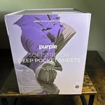 Purple Softstretch Sheets King/cal Bamboo Stormy Grey Stretchy Open Box. Fixed Price $179.87.