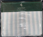 Ralph Lauren King Size Flat Sheet Hope Chest Stripe Light Blue White Nip Italy. Fixed Price $87.99.
