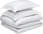 Amazon Basics Cotton Blend 3 Piece Jersey Duvet Cover Set, King, White, Solid. Fixed Price $36.00.