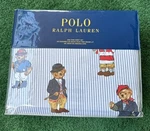 Polo Rl Male Bear King Sheet Set Blue Oxford Stripe 4 Piece New Version. Fixed Price $216.73.
