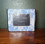 Betsey Johnson- 4 Pice King, Blue & White Toile Flowers Sheet Set (new). Fixed Price $44.99.
