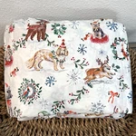 Pottery Barn Christmas Dog Printed Sheet Set Queen Soft Cotton Holiday Bedding. Fixed Price $110.00.