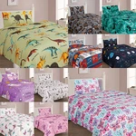New 3/4PC Sheet Set Bedroom Fitted Flat Pillowcases Kids Designs Twin Full. Fixed Price $17.00.