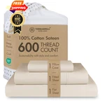 Threadmill 100% Cotton Sheets For Size Bed - 600 Twin, Light Beige Solid. Fixed Price $97.99.