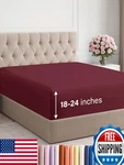 Extra Deep Cal King Fitted Sheet Hotel Luxury 18-24" Burgundy. Fixed Price $39.48.