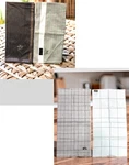 (new) 2 Set Of Men Handkerchiefs 19" Gray Beige Striped Check Select 1). Fixed Price $66.75.