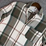 Women Whisky Pink Shirt Size Green Cream Plaid Textured Long Sleeve Pocket. Fixed Price $29.99.