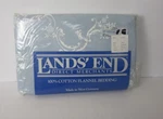 Vintage Lands' End Direct 100% Cotton Full Flannel Fitted Sheet Blue Paisley Nos. Fixed Price $59.99.