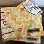Vtg Full Double Fitted Flat Sheet Flower Butterfly Nos Morgan Jones Pillow Case. Fixed Price $44.00.