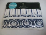 Ralph Lauren Porcelain Blue White Medallion Stripe Flat Sheet - Queen. Fixed Price $149.99.