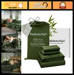 King Size Bamboo Viscose Sheets Set - Soft, Cooling, Deep Pocket 18IN, Olive Gre. Fixed Price $99.99.