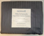 Nestwell 625TC Egyptian Cotton Sateen Full Sheet Set Gray Silver New. Fixed Price $70.00.