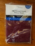 Mainstays Pillow Sham 180 Thread Count Standard Size Bordeaux Color. Fixed Price $8.00.