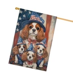 Custom Cavalier King Charles Spaniel Dog House Flag For Holiday Yard Decorations. Fixed Price $24.99.
