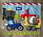 Construction Vehicles Trucks Pillow Sham Standard Size For Twin Bed. Fixed Price $11.40.
