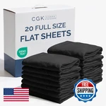 Cgk Unlimited Bulk Case Pack Of 20 Flat Sheets - Full Size Hotel Quality Top. Fixed Price $173.23.