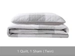 Eddie Bauer Twin Quilt Set, Cotton Reversible With Matching Sham, Boulder Gray. Fixed Price $54.99.
