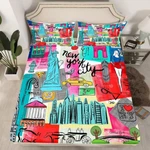 Statue Of Liberty Fitted Sheet New York Cityscape Bed Set For Kids Childre. Fixed Price $110.15.
