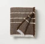 Hearth & Hand Magnolia Throw Blanket Chocolate Brown Cream Stripe Farmhouse Fall. Fixed Price $39.00.