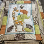 Carter Jungle Animals Crib Comforter And Bed Skirt Set Giraffe Monkey Rhino. Fixed Price $39.95.
