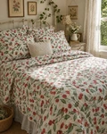 Garnet Hill Organic Cotton Percale Sheet Set, King Flat, Fitted, 4 Pillowcase. Fixed Price $85.00.