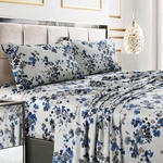 Tribeca Living Queen Bed Sheet Set, 300 Thread Count Soft Cotton Sateen, Flor.... Fixed Price $71.00.