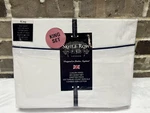 Savile Row London King Luxury White Navy Hemstitch Cotton Percale Sheet Set New. Fixed Price $67.77.