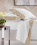 Hudson Park 600TC Sateen Cuff Percale Queen Flat Sheet White/soft Gold Nwt $195. Fixed Price $39.00.