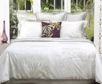 Yves Delorme Palmea Sage Queen Flat Sheet Leaves Reversible Jacquard New. Fixed Price $155.00.