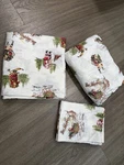 Discontinued Pottery Barn Nostalgic Queen Santa Sheets Complete Set. Fixed Price $99.00.
