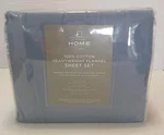 Jcpenney Home 100% Cotton Heavy Flannel Full Sheet Set, Lapis Blue, New In Bag. Fixed Price $70.00.