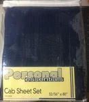 Barjan Cab Sheet Set Dark Blue 32/36 X 80" Usa Made. Fixed Price $11.00.