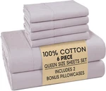100% Cotton Queen Size Sheets Crisp Percale With 4 Pillowcases,. Fixed Price $56.99.