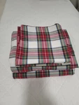 Pottery Barn King Stewart Plaid Organic Percale Sheet Set Multi Red Green. Fixed Price $95.00.
