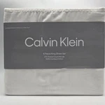 Calvin Klein King Sheet Set 270 Tc White 4 Pc 100% Cotton Percale. Fixed Price $127.46.