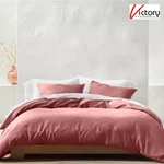 New Casaluna 3-PIECE 100% Linen Duvet Cover Set Rose Full/queen 96" X 92". Fixed Price $127.20.
