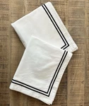 Pinzon King Pillow Shams White With 2 Black Embroidered Pinstripes Egyptian. Fixed Price $31.99.