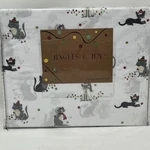 Jingles & Joy Twin Sheet Set Christmas Cats Lights Holiday Microfiber White New. Fixed Price $34.99.
