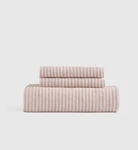 Nwt Quince European Linen Fitted 3 Piece Sheet Set Queen $120 Dusty Mauve Stripe. Fixed Price $89.99.