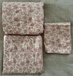 Lauren Ralph Twin Sheet Set Floral Toile Red Magenta 3-PIECE 100% Cotton. Fixed Price $40.00.