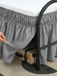 Rimela Grey Bed Skirts With Split Corners QUEEN-15''DROP Corner,. Fixed Price $23.23.