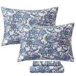 Blue Toile Sheets Set Queen French Country Vintage Farmhouse Bedding Exotic S.... Fixed Price $144.24.