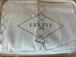 $1150 Frette Losanga Queen Bed Sheet Set White Grey Cliff Cotton Made In Italy. Fixed Price $549.91.